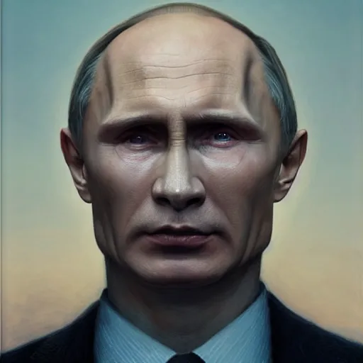 Prompt: portrait of vladimir putin, voldemort putin hybrid, putin face, vladimir putin anthropomorphic transformation, macabre, horror, by donato giancola and greg rutkowski and wayne barlow and zdzisław beksinski, realistic face, visible face, digital art