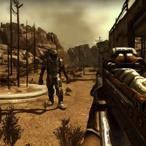 Image similar to screenshot of fallout : new vegas remastered - 2 0 2 7