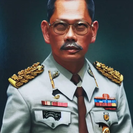 Image similar to Vajiralongkorn appears as GG Allin, portrait, close up, high quality, photo