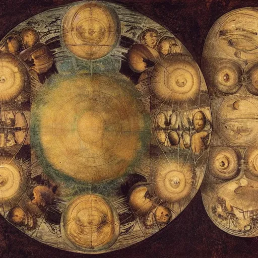 Prompt: the multiverse by leonardo da vinci