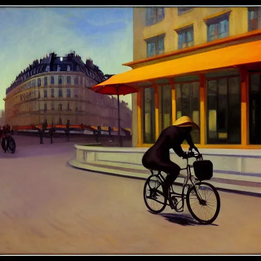 Prompt: cthulu riding a bike in paris. edward hopper. faithfully depicted, sharp focus, global illumination, radiant light, detailed and intricate environment, trending on artstation