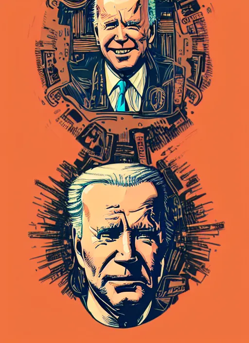 Image similar to highly detailed delirium face portrait of joe biden by petros afshar, tom whalen, laurie greasley, war face by greg rutkowski