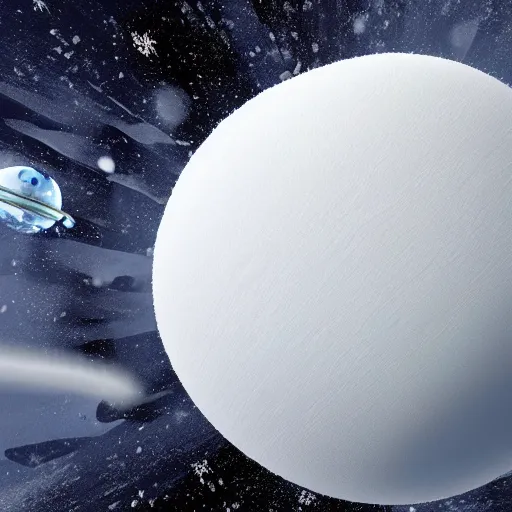 Image similar to concept art of a snow covered planet, snowstorm, ice, ice spikes, planet, space, concept art