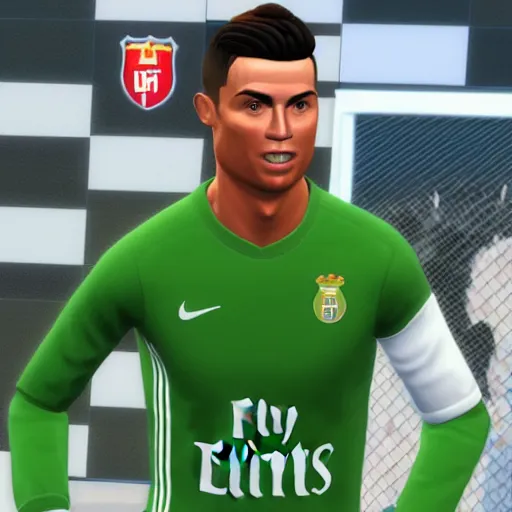 Prompt: Cristiano Ronaldo in the Sims 4