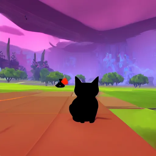 Image similar to a black cat in the game risk of rain 2