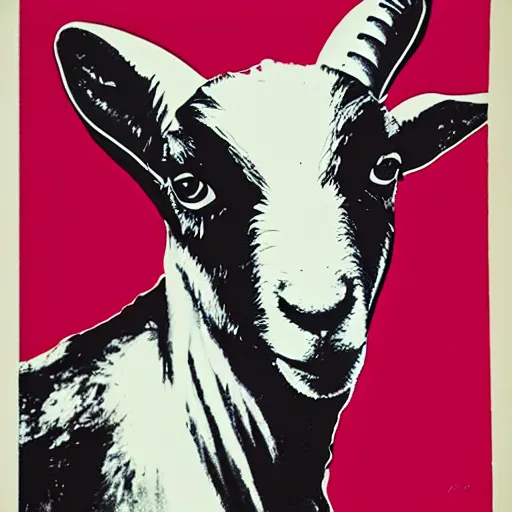 Image similar to andy warhol as a goat