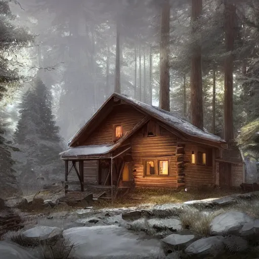 Image similar to a cabin in the woods by Klaus Wittmann