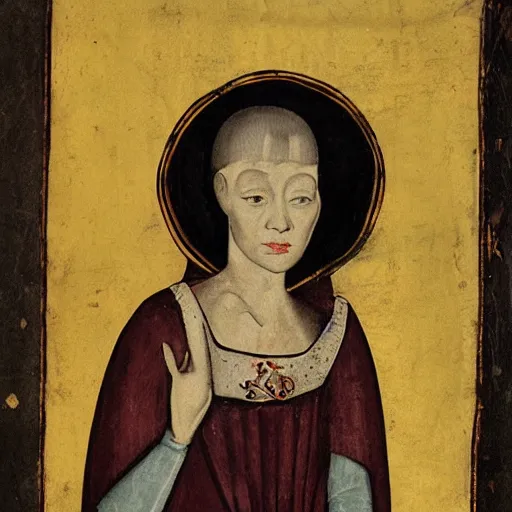 Prompt: a medieval portrait of Evelynn