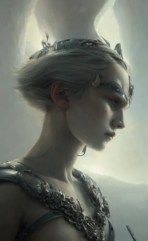 Prompt: beautiful valkyrie, soft grey and blue natural light, intricate, digital painting, artstation, concept art, smooth, sharp focus, illustration, art by greg rutkowski and luis rollo and uang guangjian and gil elvgren, symmetry!