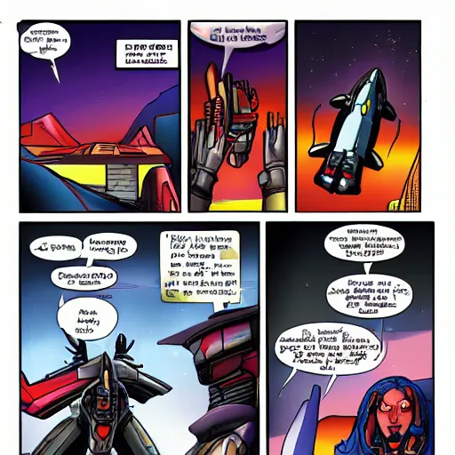 Prompt: Starscream defending a Dennys restaurant from aliens, detailed,