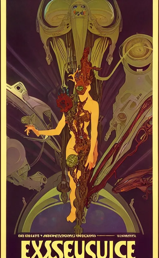 Image similar to exquisite imaginative alien creature poster art, movie art, looming, by lucusfilm, weta studio, alphonso mucha, james jean, frank frazetta, 8 k, denoised, sharp, crisp, high quality, cinematic