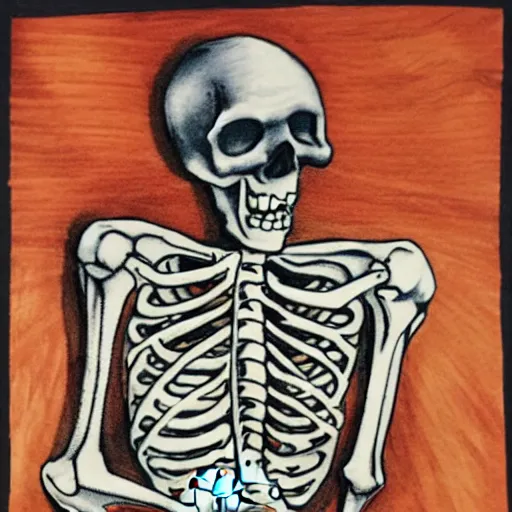Image similar to skeleton drinking whiskey