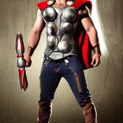 Image similar to Giga Chad as Thor