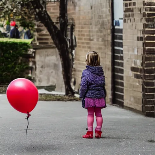 Image similar to girl waiting with balloon