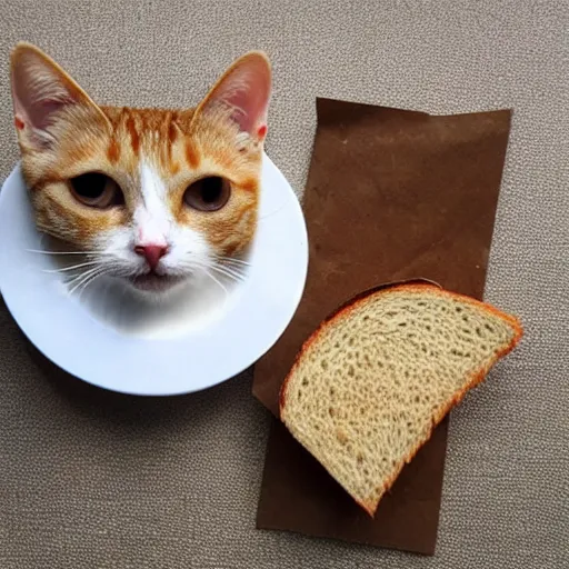 Prompt: cat who is sandwich