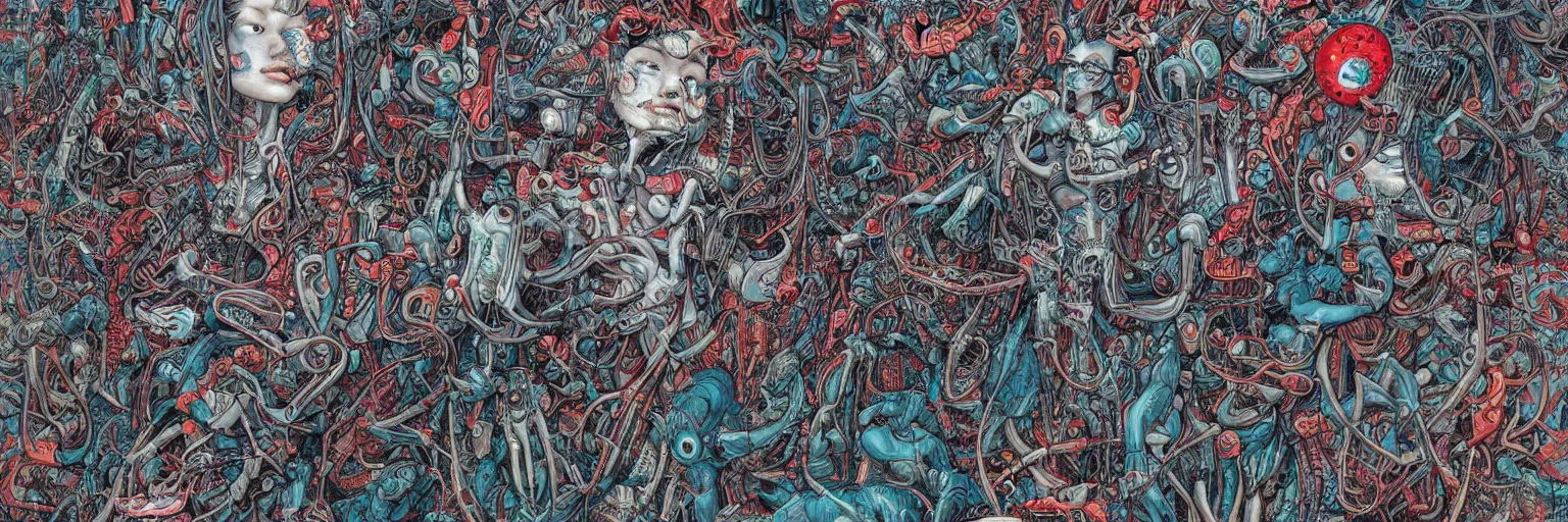 Prompt: a highly detailed beautiful portrait of alien invasion by james jean