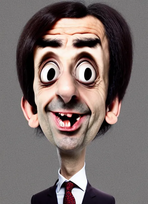 Prompt: Mr Bean in the style of Tim Burton