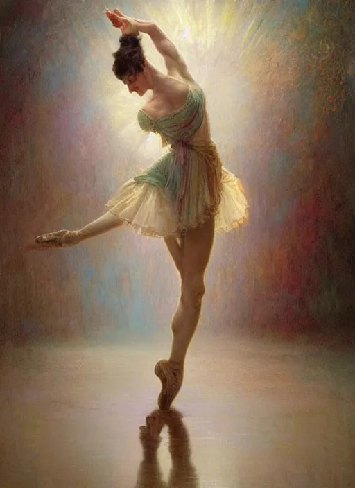 Prompt: a beautifull intricate chalk painting of a dancing ballerina, reflexions, verry high details by william turner art, greg rutkowski and alphonse mucha, trending on artstation, very very detailed, masterpiece, muted colors