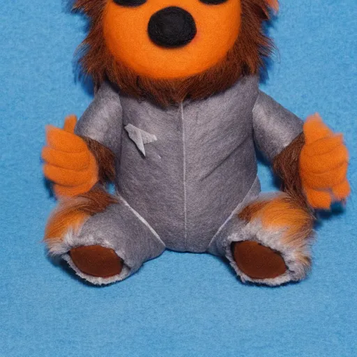 Prompt: ewok as a muppet. highly detailed felt. hyper real photo. 4 k.