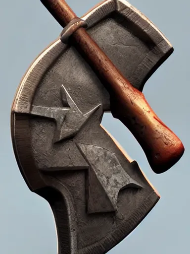 Prompt: digital artwork of a war axe. trending on artstation. zbrush, pbr, sculpt, unreal engine 5, concept art, gaming.