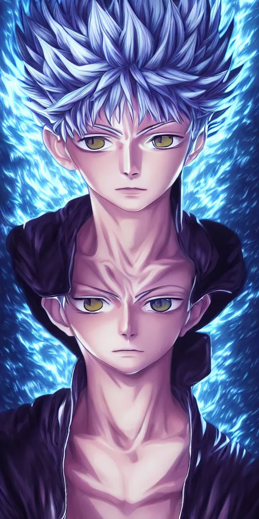 Image similar to killua zoldyck in rossdraws art, with thunderstorms, 8 k, bright colors, detailed face, details, sharp smooth, aykut aydogdu