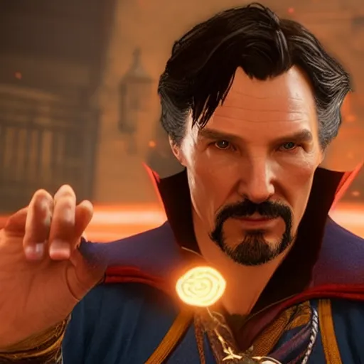 Image similar to Film still of Doctor Strange, from Red Dead Redemption 2 (2018 video game)