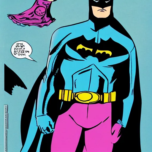 Prompt: batman wearing a pink batsuit and flippers