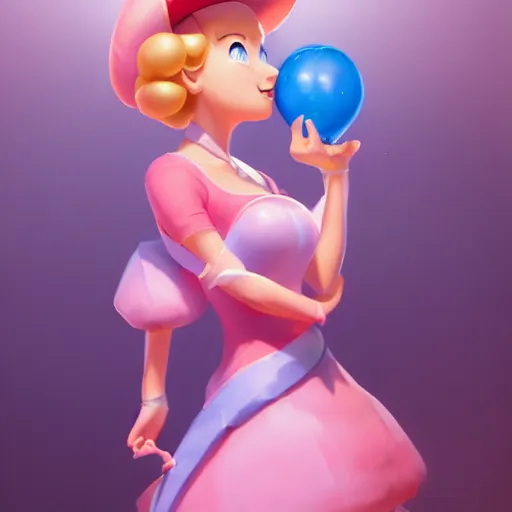 Prompt: painted portrait of princess peach from super mario, fantastically pastel colors, octane render, matte painting concept art, official fanart behance hd artstation by jesper elsing, by rhads and makoto shinkai and lois van baarle and ilya kuvshinov and rossdraws