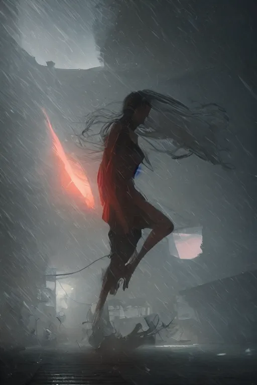 Prompt: a human tornado by artgem and greg rutkowski, light cone, reimagined by industrial light and magic
