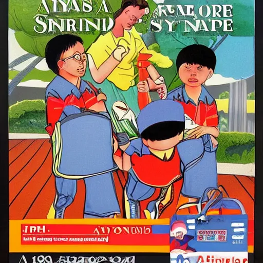 Image similar to a 1 9 9 0 s singapore public education poster