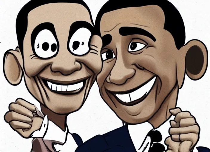 Prompt: cute obama in the style of a 1 9 2 0 s rubber hose walt disney cartoon