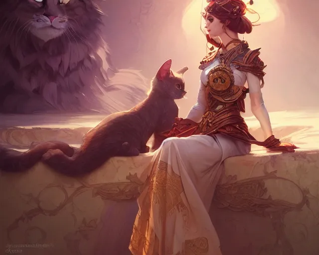 Prompt: photography of cat, fantasy, intricate, elegant, highly detailed, digital painting, artstation, concept art, matte, sharp focus, illustration, hearthstone, art by artgerm and greg rutkowski and alphonse mucha