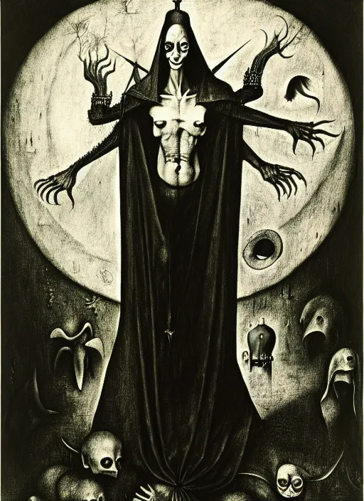 Prompt: photograph of mephistopheles by hieronymus bosch, joel peter witkin, misha gordin, gustave dore, matte painting