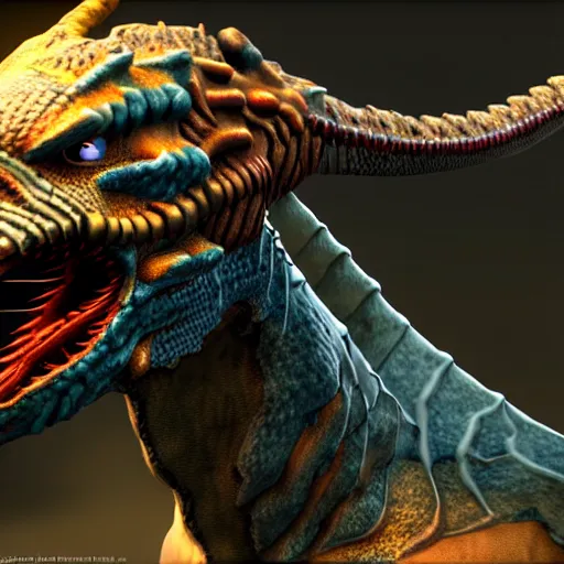 Image similar to Hyperrealistic dragonborn in Half-Life 2, as coherent as Dall-E 2