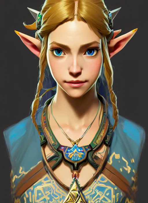 Prompt: portrait of zelda from breath of the wild, intricate, elegant, highly detailed, ray tracing, digital painting, artstation, concept art, smooth, sharp focus, illustration, art by artgerm and greg rutkowski and alphonse mucha, 8 k