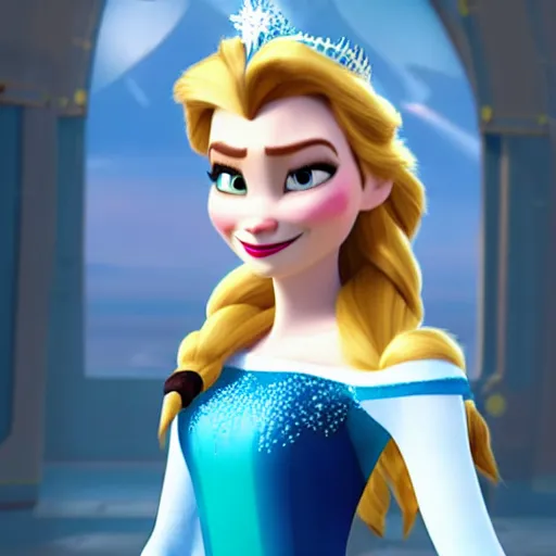 Prompt: queen elsa in the ratchet and clank universe