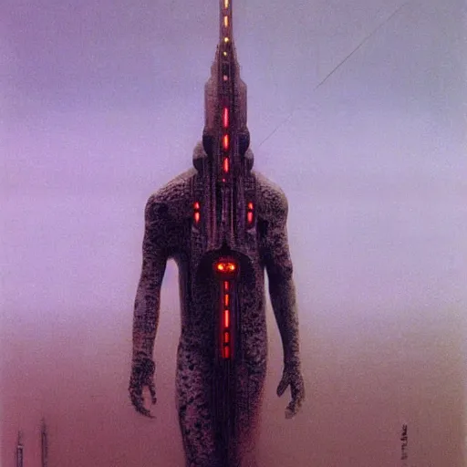 Image similar to cyberpunk by zdzisław beksinski