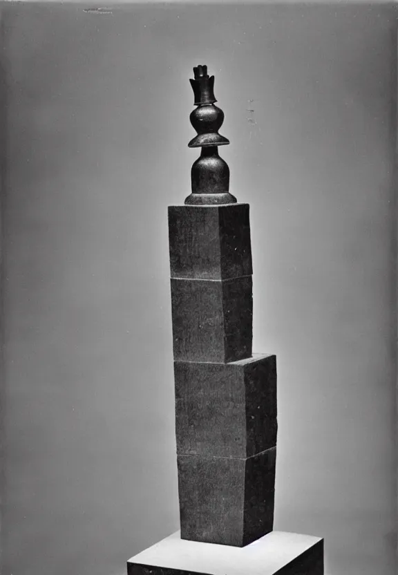 Prompt: a chess - piece building machine, a surrealist sculpture by marcel duchamp, archival pigment print, 1 9 1 4, conceptual art, artwork, academic art, surrealist, fluxus