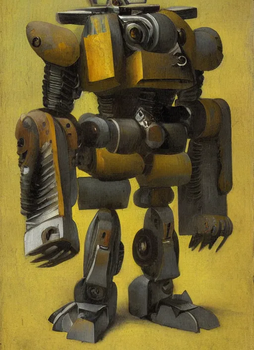 Image similar to mecha robot warrior by Johannes Vermeer