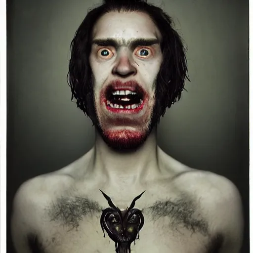 Prompt: HD photorealistic portrait of Alasdair 'Balor' Quinn, a 33-year old man with short cropped hair and a square jaw. Has a goetic aesthetic. Alasdair is a modern day warlock and psychonaut of the Mastigos Path. portrait by Annie Liebovitz, Jason Harkness, and Carlos Samuel Araya,