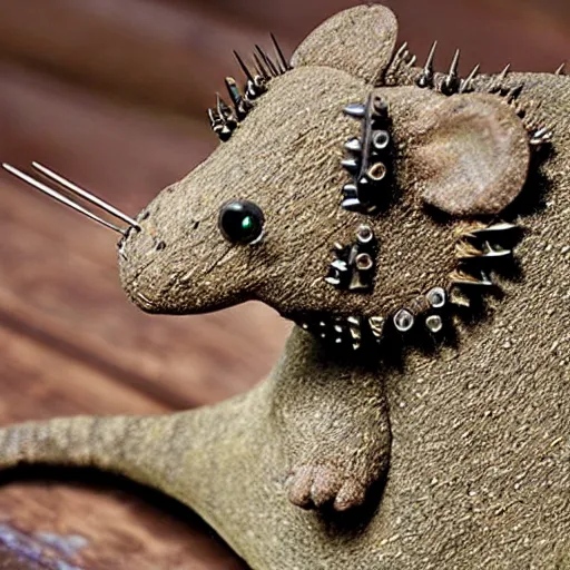 Image similar to mouse with dinosaur spines and spikes