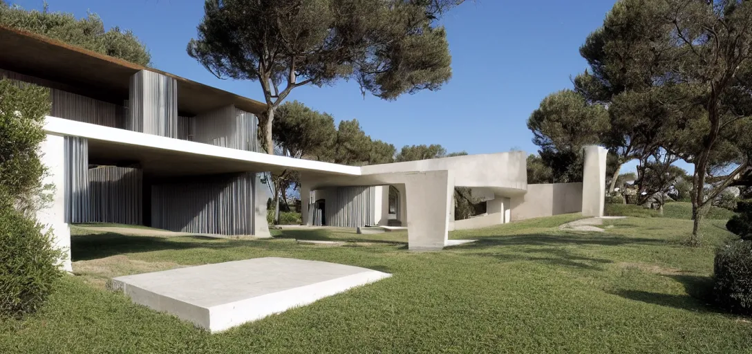 Image similar to house designed by antonio sant'elia.