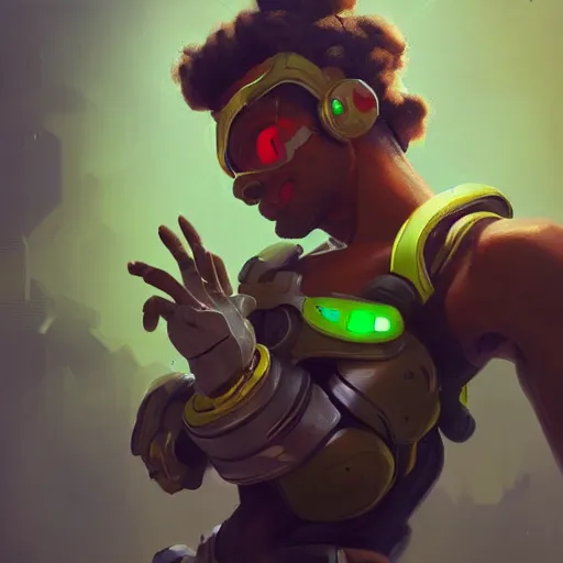 Image similar to very detailed masterpiece painting of lucio from overwatch, portrait, artstation, concept art by greg rutkowski