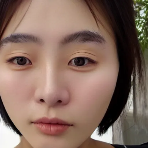 Prompt: face of 20 years old Chinese woman with hook nose