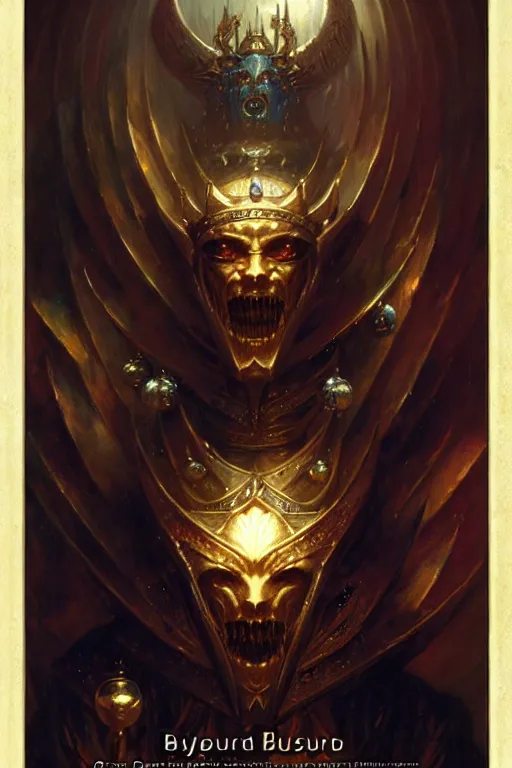 Image similar to king of diamonds by gaston bussiere, bayard wu, greg rutkowski, giger, maxim verehin