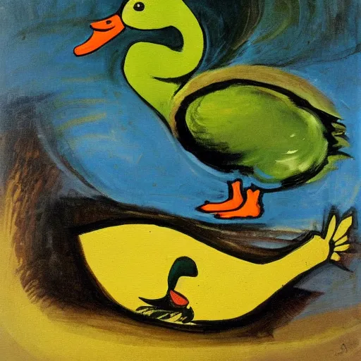 Image similar to a duck on the prowl oil painting graham sutherland