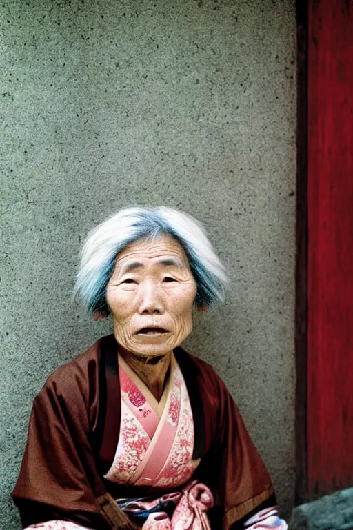 Image similar to photograph of an old japanese woman, photograph by steve mccurry