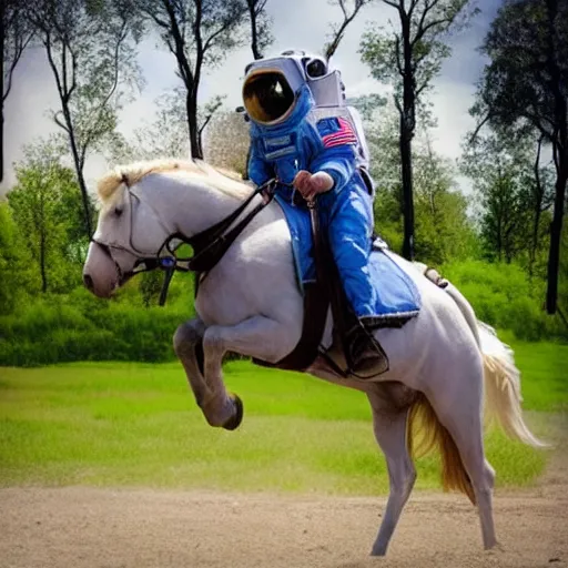 Image similar to a photo of an astronaut riding a horse