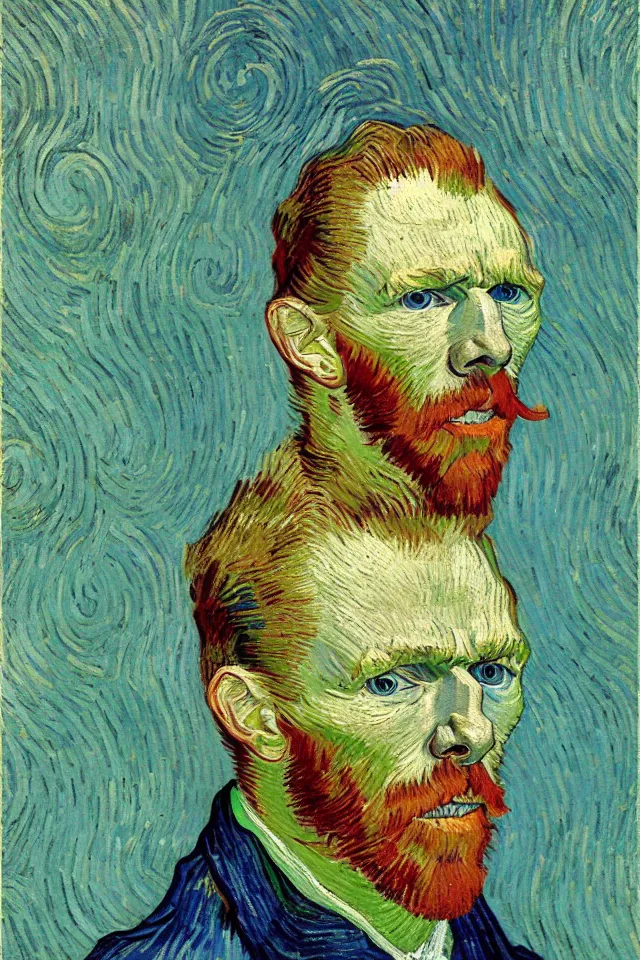 Image similar to vincent van gogh winking and smiling self - portrait