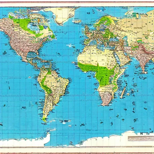 Prompt: world map projection